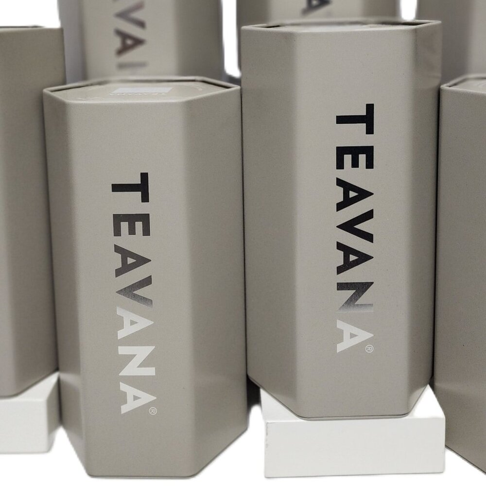 Set of 2Teavana NEW Collectible Stone Gray Special Edition Honeycomb Tea Tin w/L